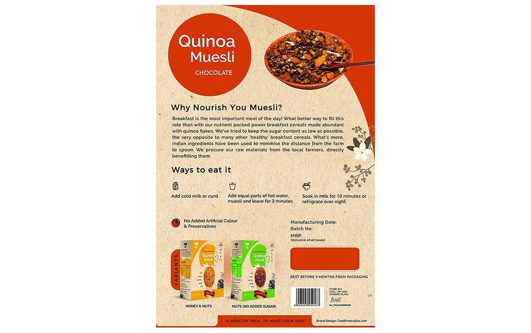 Nourish You Quinoa Muesli Chocolate    Box  375 grams